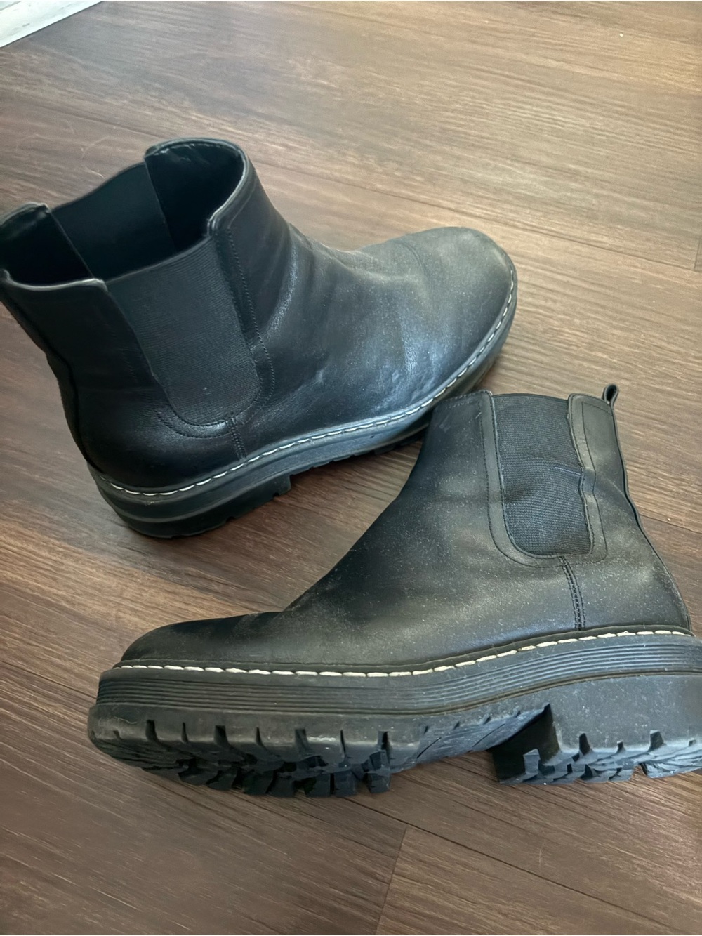 Marc Fisher Black Chelsea Lug Ankle Boots